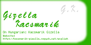 gizella kacsmarik business card